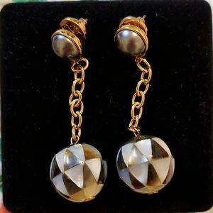 Tory Burch gold pearl drop earrings
